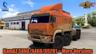 Kamaz 5460 / 6460 / 65201 / 65117 / 4326 / 65221 / 6350 / 43118 + Trailer v7.4 for ETS2 1.41.x