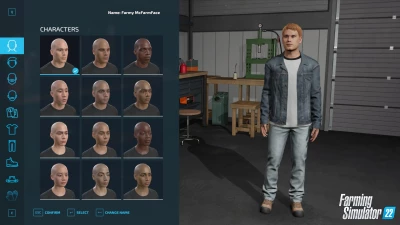 Look at the new character creator in Farming Simulator 22!