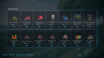 FS22 Full Mod List Pack 18/11/2022 By Stevie