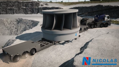 Nicolas Tractomas TR8X8 + Multi-axle Line Large Load Trailer 1.46