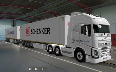 SKIN VOLVO FH16 2012 8X4 KUEHNE + NAGEL WHITE 1.43