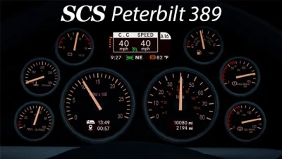 SCS Peterbilt 389 Custom Dashboard 1.43
