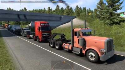 Towing a Volvo FH16 8x4 to a service station. Traffic. ATS v1.43