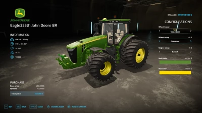 FS22 Eagle355th John Deere 8R Tractor v1.0.0.0