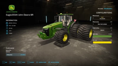 FS22 Eagle355th John Deere 8R Tractor v1.0.0.0