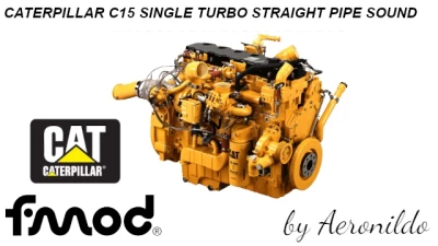 Caterpillar C15 single turbo straight pipe sound 1.45