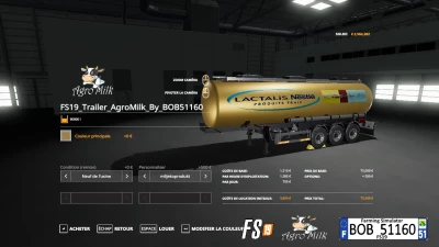 FS19 Trailer AgroMilk By BOB51160 v1.0