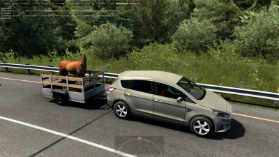 Trailers with animated animals in traffic (Horses and Cows) v2.3 ATS 1.44 and 1.45
