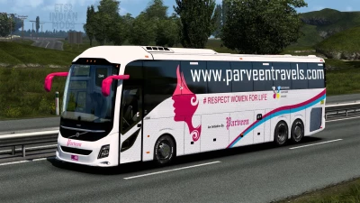 Indian Parveen Travels Skin Pack for DBMX Volvo 9800 UK v1.0