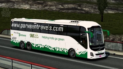Indian Parveen Travels Skin Pack for DBMX Volvo 9800 UK v1.0