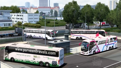 Indian Parveen Travels Skin Pack for DBMX Volvo 9800 UK v1.0