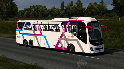 Indian Parveen Travels Skin Pack for DBMX Volvo 9800 UK v1.0