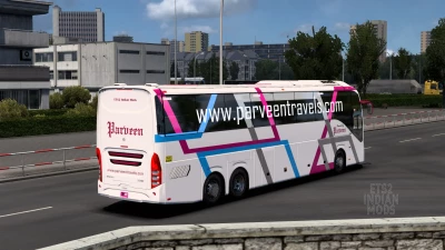 Indian Parveen Travels Skin Pack for DBMX Volvo 9800 UK v1.0