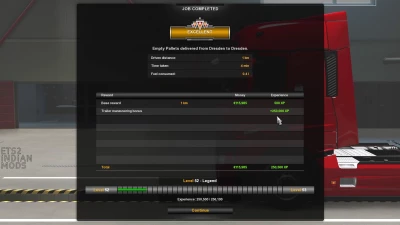More XP and Money Mod by ETS2 Indian Mods for ETS2 1.30 to 1.45