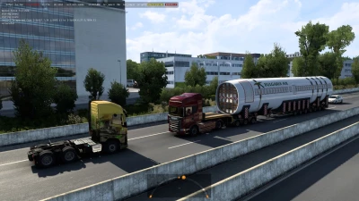 Oversized Trailer Fuselage Airbus A319 in Traffic ETS2 1.45