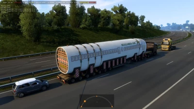 Oversized Trailer Fuselage Airbus A319 in Traffic ETS2 1.45