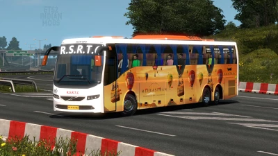 Indian RSRTC (Rajasthan) Skin Pack for Volvo B11r by BMI Premium v1.0