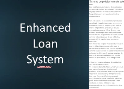 Enhanced Loan System VERSIÓN EN ESPAÑOL v1.1.1.0
