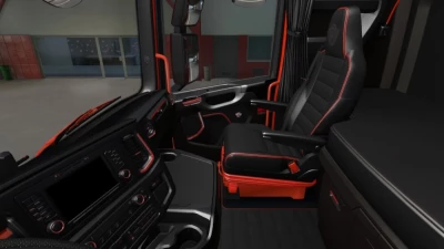 Scania R&S Interior Dark Red - Black + Dashboard v1.48