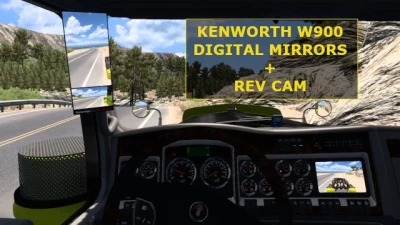 Kenworth W900 Digital Mirrors + Reverse camera v6.0 1.49