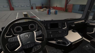 Black & Light Brown Interior for Scania v1.0