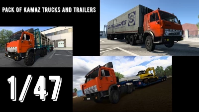Pack of KAMAZ trucks and trailers 1.47