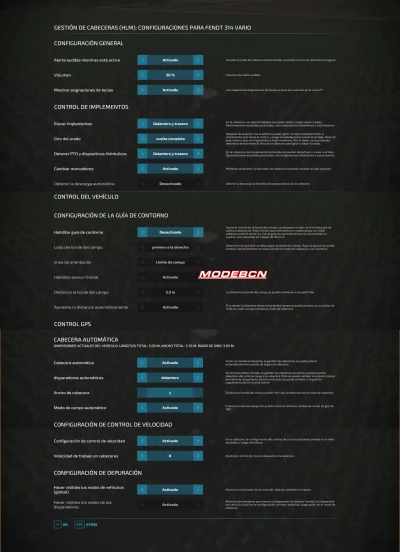 Head land Management VERSIÓN EN ESPAÑOL V2.3.1.0