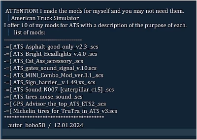 My 10 mods for ATS 1.49
