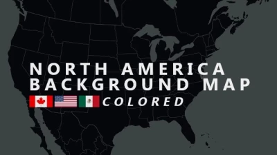 North America Background Map Colored v1.1