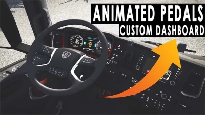 Animated Steering Wheel,Pedals + Custom Dashboard v1.4