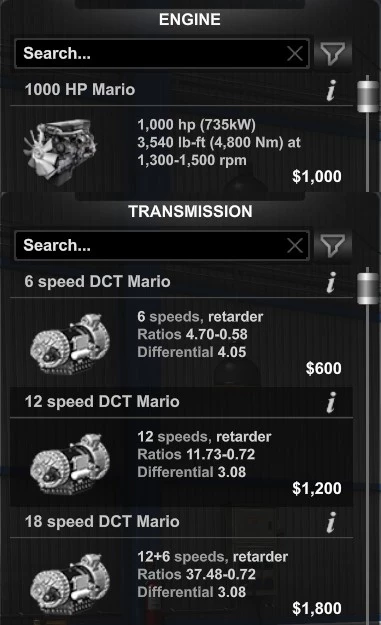 INTERNATIONAL Trucks 1000 HP Engine + & 6/12/18 Speed Transmissions v1.49