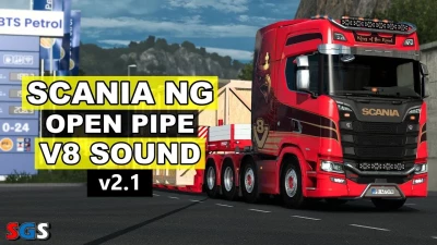 Scania NG open pipe V8 sound v2.1 1.49