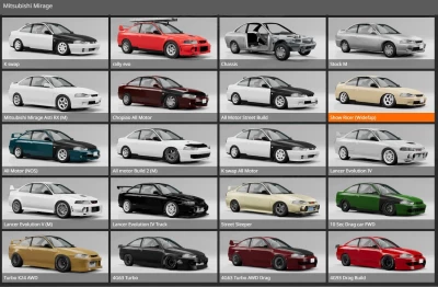 Mitsubishi EVO(Mirage) Pack V2.0