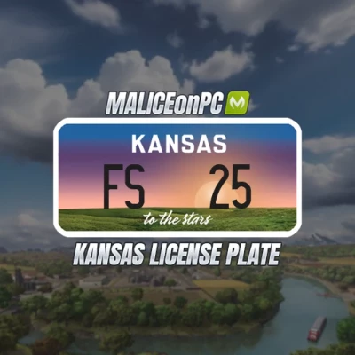 FS25 Kansas License Plate v1.0.0.0