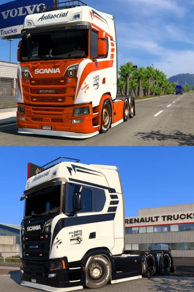 Scania S navy and orange skins v1.0