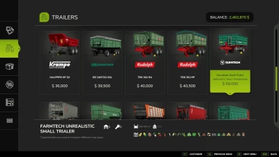 Small Unrealistic Agricultural Trailer v1.0.0.0