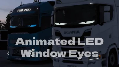 Animated LED Window Eyes v1.3 ETS2 1.56