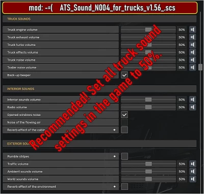 ATS Sound N004 for trucks 1.56