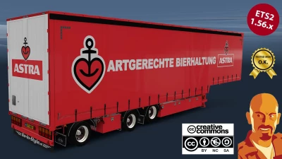 PACTON JUMBO CURTAINSIDE TRAILER v2.0 ETS2 1.54-1.56.x
