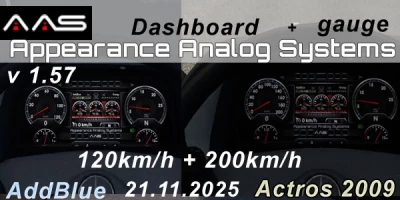 AAS Analog Dashboard Actros 2009 v1.57