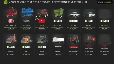 FS19 Vehicles and Tools (L-R) v1.0.0.0
