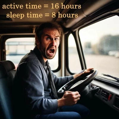 Sleep time 8 hours, active time 16 v1.0