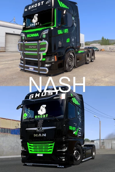 Scania S and MAN TGX 2020 Call of Duty Ghost skin v1.0