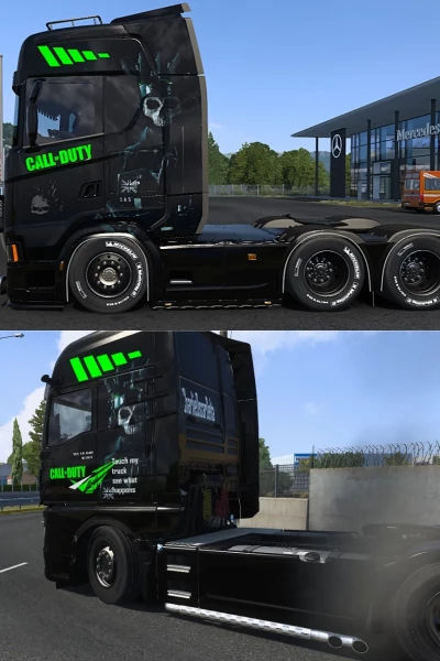 Scania S and MAN TGX 2020 Call of Duty Ghost skin v1.0