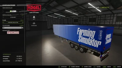 KÖGEL 16.5m flat bed (tarpaulin) semi-trailer v1.1.0.2