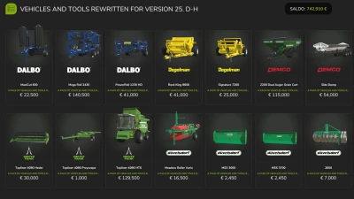Vehicles and Tools Pack D-H v1.0.0.1