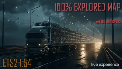 100% Discovered Map of ETS2 (Profile and save game) 1.54
