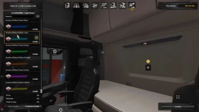 Background Lights & V8 Back Panels for new Scania R & S v1.54