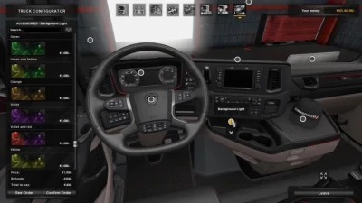 Background Lights & V8 Back Panels for new Scania R & S v1.54