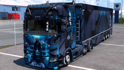 Scania S Blue Cyber Girl Skin v1.0 1.5x